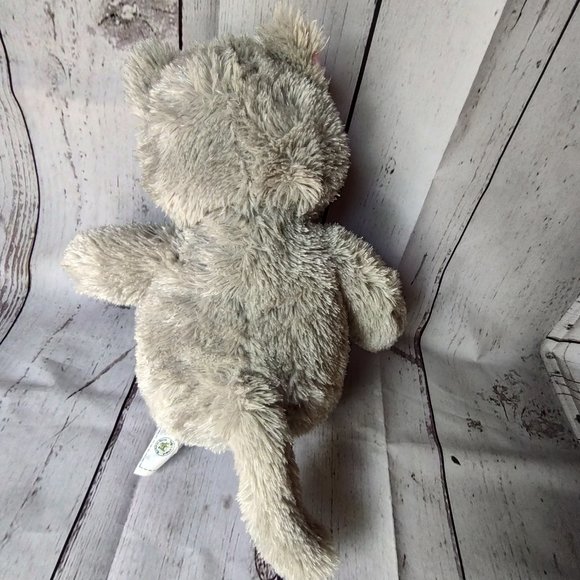 Build A Bear Grey Kitty Cat Stuffed Animal Plush 17" BABW Pink Nose Ear - Picture 8 of 10